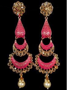 Reverse Ad Earrings With Meenakari Work